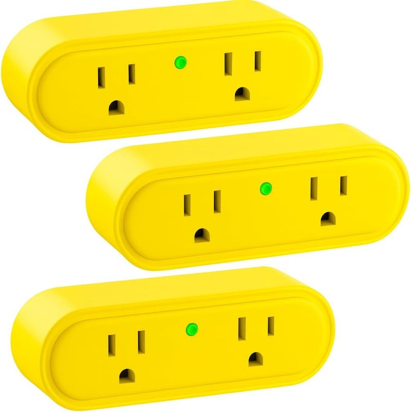 Makevivi Store Thermostatically Controlled Outlet 3 Pack, Yellow – Automatically Turns On at 32°F and Off at 50°F, Safe & Energy-Saving Thermo Cube for Chicken Water Heater, Pet Bowl, Bird Bath, and Roof Deicer - Image 1